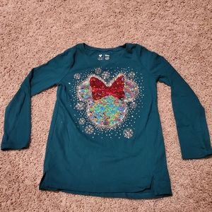 Disney LS Flip Sequins Minnie Mouse Shirt